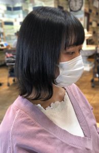 鎖骨ミディアム 後れ毛カット☆オージュア☆