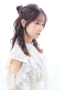 四つ編みお団子☆ハーフアップアレンジ♪